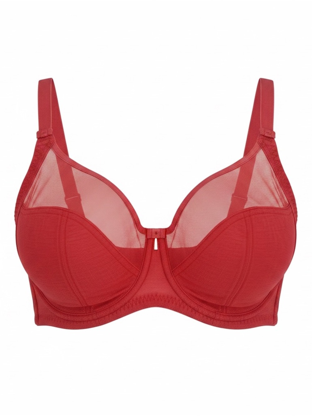 Curvy Kate Supportive Underwire Bra with Sheer Upper in Red size 32G NWT